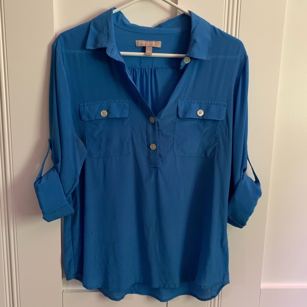 Banana Republic | Women’s Silk Blouse Blue Large